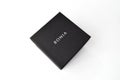 Black Bonia box isolated on a white background. Bonia in an international luxury fashion retailer based in Malaysia