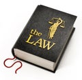 Black book entitled the law. 3D illustration Royalty Free Stock Photo