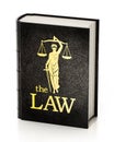 Black book entitled the law. 3D illustration Royalty Free Stock Photo