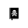 Black book icon and skull and crossbones sign. Vector illustration eps 10 Royalty Free Stock Photo