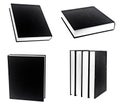 Black book in row Royalty Free Stock Photo