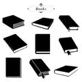 Black Books Notebooks Organizer Object Icons Set Royalty Free Stock Photo