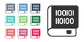 Black Books about programming icon isolated on white background. Programming language concept. PHP, CSS, XML, HTML Royalty Free Stock Photo