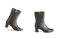 Black boots - one step Royalty Free Stock Photo