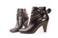 Black boots on white Royalty Free Stock Photo