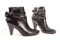 Black boots on white Royalty Free Stock Photo