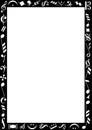 Black border with music signs