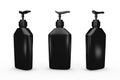 Black bottle with dispenser pump, clipping path included