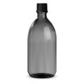 Black bottle. Glass medical jar. Syrup vial mockup Royalty Free Stock Photo