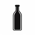 Black Bottle Icon: Simple Shape Illustration In Monochrome Royalty Free Stock Photo