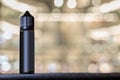 Black bottle jar chubby gorilla for e-cigarette tobacco liquids with black cap Royalty Free Stock Photo