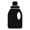 Black bottle of liquid laundry detergent icon simple style Royalty Free Stock Photo