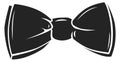 Black bow icon. Decorative ribbon knot. Neck tie