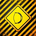 Black Bow toy icon isolated on yellow background. Warning sign. Vector Royalty Free Stock Photo