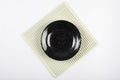 Black bowl on white background. Royalty Free Stock Photo