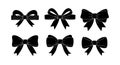 Black bows collection set decorative ribbon accessories for design vector illustration Royalty Free Stock Photo