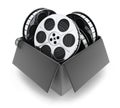 Black box and films Royalty Free Stock Photo