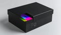 black box with hidden discount code inside . Shopping concept. Generated Image Royalty Free Stock Photo