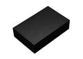 Black box isolated on white background. Dark product package for your design. Clipping paths object.  Rectangle shape Royalty Free Stock Photo