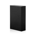 Black box isolated on white background. Dark product package for your design. Clipping paths object.  Rectangle shape Royalty Free Stock Photo