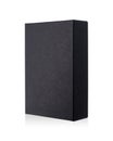 Black box isolated on white background. Dark product package for your design. Clipping paths object.  Rectangle shape Royalty Free Stock Photo