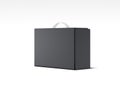 Black box package with transparent handle . 3d rendering Royalty Free Stock Photo