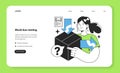 Black box testing web banner or landing page. Software testing methodology