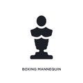 black boxing mannequin isolated vector icon. simple element illustration from gym and fitness concept vector icons. boxing