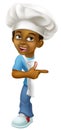 Black Boy Cartoon Child Chef Kid Sign Pointing Royalty Free Stock Photo