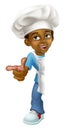 Black Boy Cartoon Child Chef Kid Sign Pointing Royalty Free Stock Photo