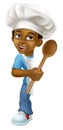 Black Boy Cartoon Child Chef Kid Sign Royalty Free Stock Photo