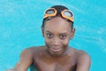 Boy in the swimming pool Royalty Free Stock Photo