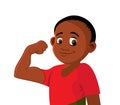 Black boy strong flexing