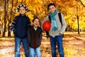 Black boys with basketball ball