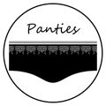 Black boyshorts panties with frill for flat icon