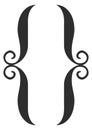 Black brackets. Curly parenthesis pair. Elegant decoration