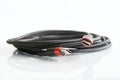 Black braided wire with two red-black usb type-c connectors on a light background. Modern way to connect, transfer data and charge Royalty Free Stock Photo