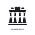 black brandenburg isolated vector icon. simple element illustration from architecture and travel concept vector icons. brandenburg