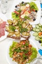 Black bread sandwiches with lard and cucumbers Royalty Free Stock Photo