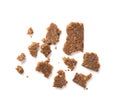 Black Bread Slices Isolated, Brown Organic Cereal Bread Pieces, Sliced Black Loaf Slices, Rye Bread