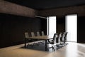 Black and brick conference room corner