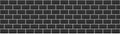 Black brick subway tiles wall texture wide background banner panorama seamless pattern Royalty Free Stock Photo