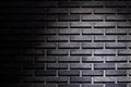 Black brick wall background with light spot Royalty Free Stock Photo