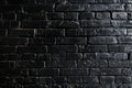 Black brick wall background, texture of old black painted bricks pattern for interior design or wallpaper decoration in dark Royalty Free Stock Photo