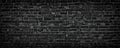 Black brick wall of panoramic view in high resolution Royalty Free Stock Photo