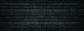 Black brick wall long texture. Gloomy grunge panoramic dark background Royalty Free Stock Photo