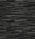 Black bricks slate texture background, slate stone wall texture Royalty Free Stock Photo