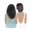 Black bride and bridesmaid. Hand drawn illustration