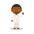 Black bridegroom wearing a cream suit in cartoon style Vector Illustration