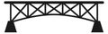 Black bridge shape silhouette. Urban construction icon